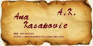 Ana Kasapović vizit kartica